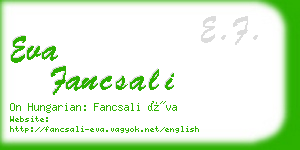 eva fancsali business card